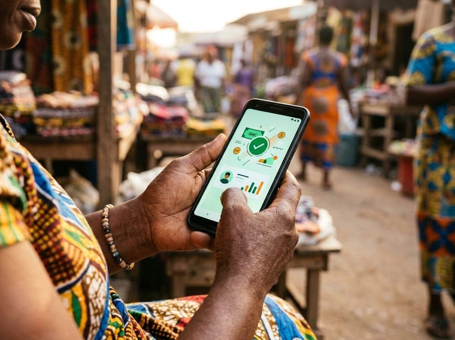 A mobile money payment being made on a phone